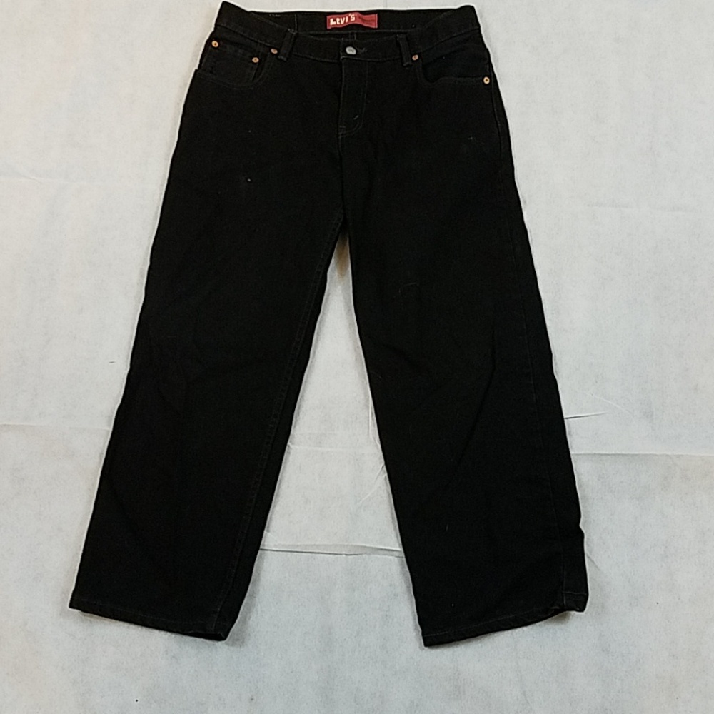 Levi's 550 black denim jeans relaxed fit 32 w 27 l